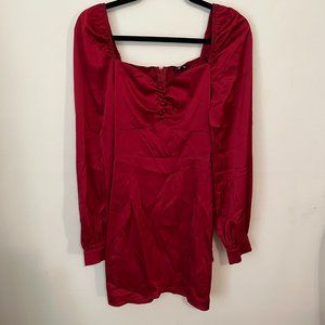 Red Satin Dress Size L